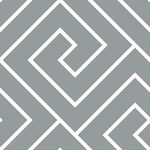 Grey and White Diagonal Greek Key