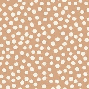 (medium) tossed polka dot sprinkles - off-white on mokka brown