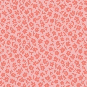 Sweet Blooms / small scale / rose coral pink floral scattered floral design 
