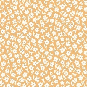 Sweet Blooms / small scale / tangerine yellow floral scattered floral design 