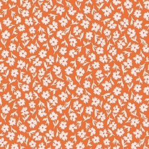 Sweet Blooms / small scale / red orange floral scattered floral design 