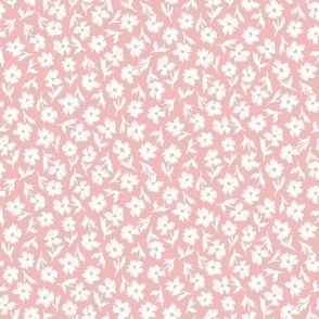 Sweet Blooms / small scale / soft pink floral scattered floral design 