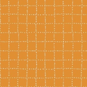 Dotty Grid / small scale / yellow organic geo coordinate checkered grid design with abstract dots