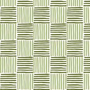 Criss cross stripes two green