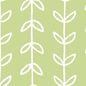 Tendril / medium scale / fresh green botanical organic vertical lines design