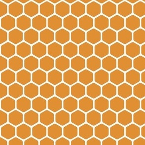 Honeycomb / small scale / beige yellow geometric coordinate hexagon