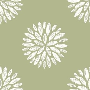 Buds / medium scale / willow green abstract dotty botanical organic pattern design