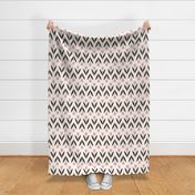 Tulip / medium scale / charcoal coral geometric floral spring pattern