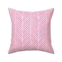 Herringbone in bright light pink, large scale