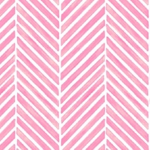 Herringbone in bright light pink, large scale