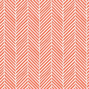 Large Herringbone in coral, perfect for cheery walls!