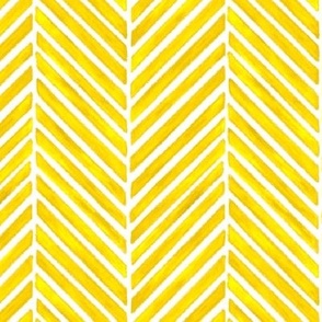 Golden Yellow Textured Herringbone Classic Wallpaper