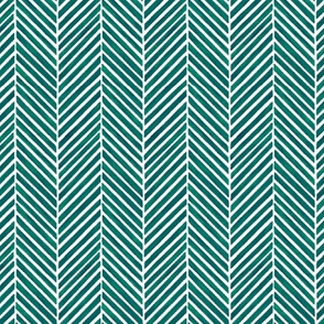 Herringbone in Deep Teal, large