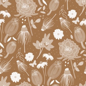 Wild Meadow - latte beige toile