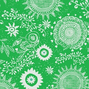 Emerald sparkling block print