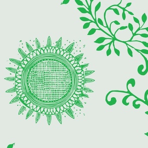 Sunshine green block print