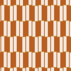 Dancing Stripes Checkers - Rust and Gold