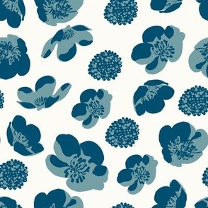 Buttercups as far as the eye can see! - part of the 'Two Blue' colour way - Large scale part of the Buttercup Collection