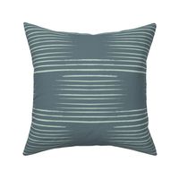 Simple scratch Ikat check squares, hand drawn lines in Gray blue green