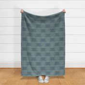 Simple scratch Ikat check squares, hand drawn lines in Gray blue green