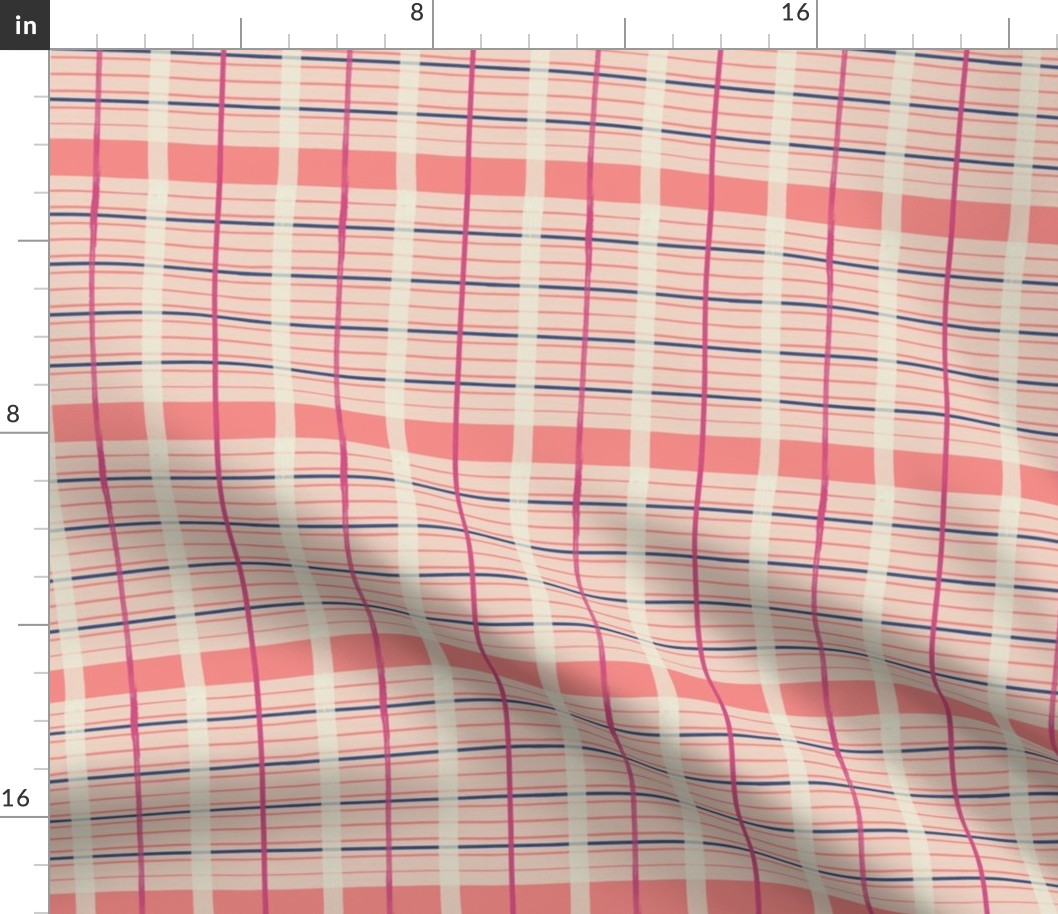 Ruby's blanket - stripes - grid - geometric texture pattern, 