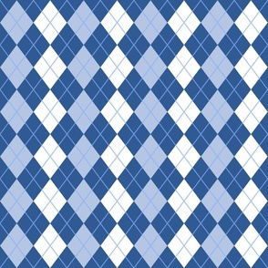 Blue White Seamless Argyle Pattern
