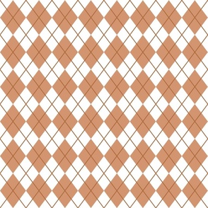 Brown And White Seamless Argyle Pattern