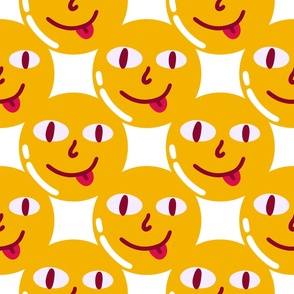 Yellow sun with smile seamless pattern illustration