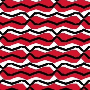 Red, Black and White Geometric Pattern, Modern Geometrical Stripes, Unique  Geometry