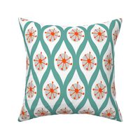 Modern White and Orange on Turquoise