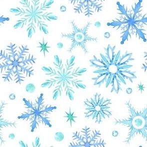 Watercolor snowflakes