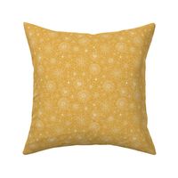 Small Mustard Retro Flowers – 1960s and 1970's Floral, mustard gold yellow flowers (6" repeat- flw17)