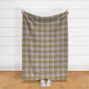 M ✹ Gold, Purple and White Traditional Plaid or Tartan