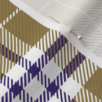 M ✹ Gold, Purple and White Traditional Plaid or Tartan