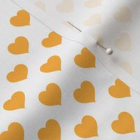 Yellow hearts on white-medium