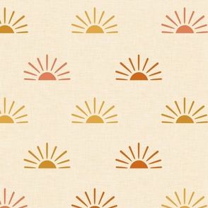 Sunrise  Sunset on cream linen