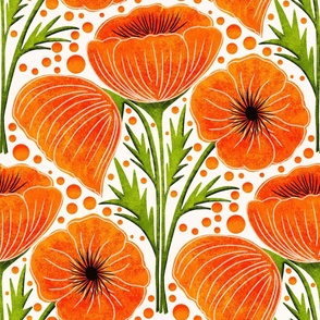 Orange California Poppies, Large