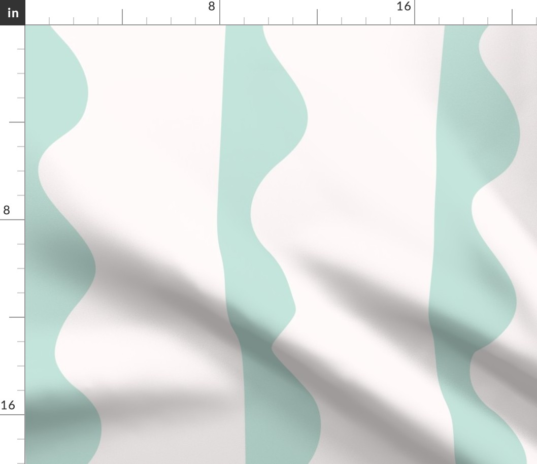 Mint Pastel Green Wavy Modern Stripe