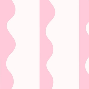 Bubblegum Pink Wavy Modern Stripe