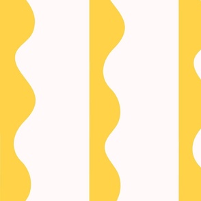 Lemon Yellow Wavy Modern Stripe