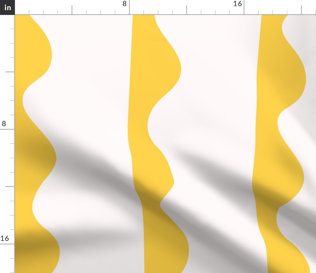 Lemon Yellow Wavy Modern Stripe