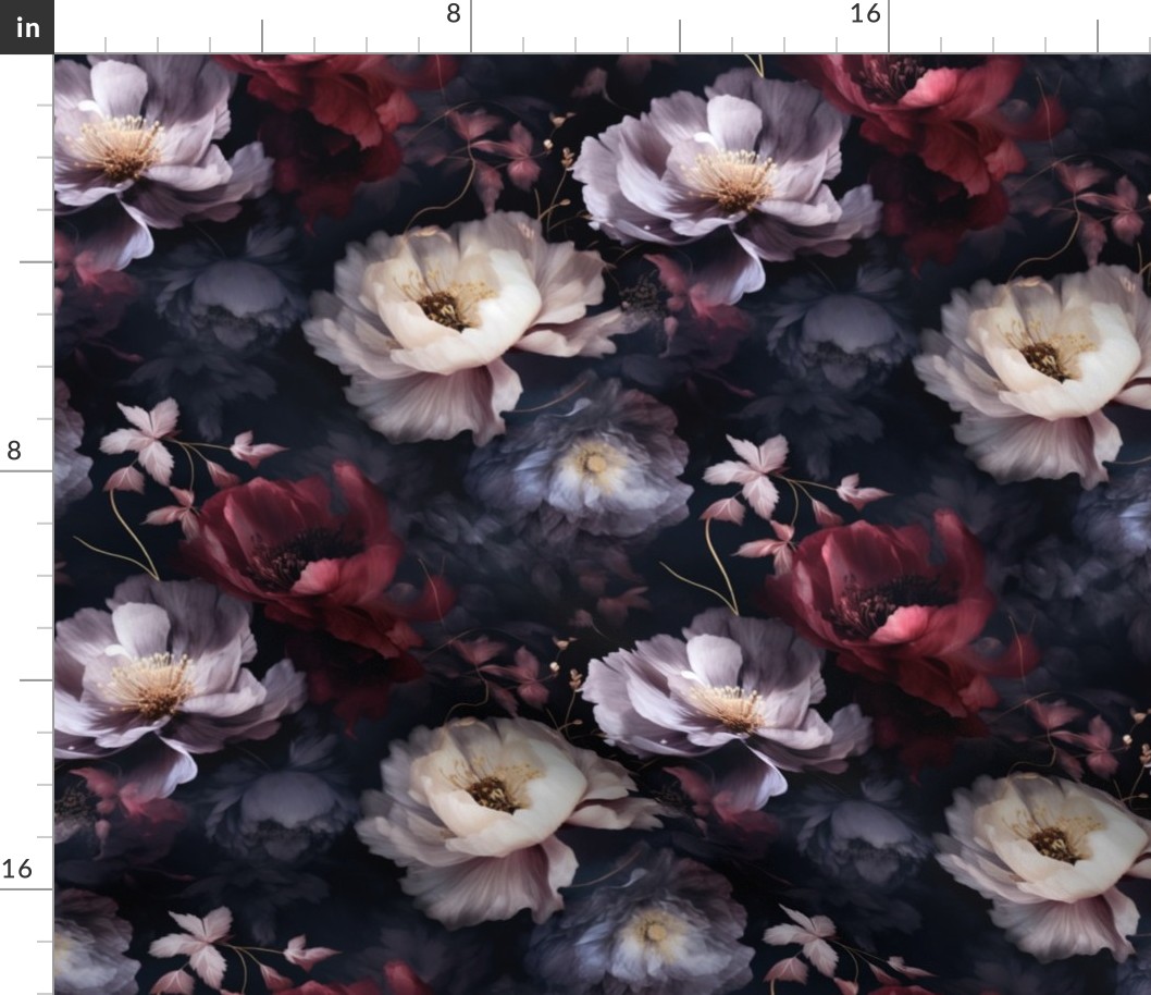 Moody Red flower dark background dramatic flowers modern gothic floral moody pattern