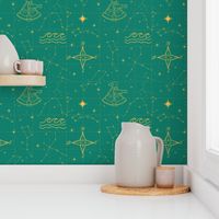 Star Map (Seafoam/Gold)