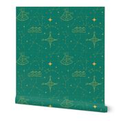 Star Map (Seafoam/Gold)