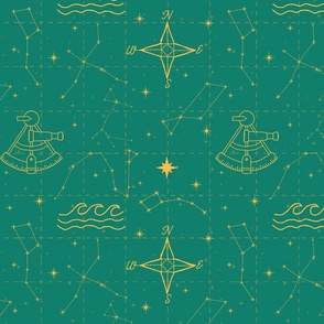 Star Map (Seafoam/Gold)