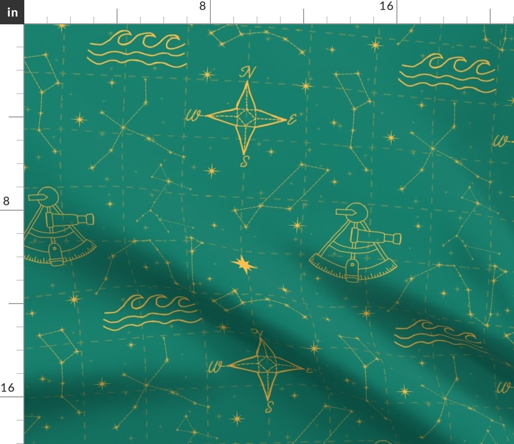 Star Map (Seafoam/Gold)