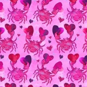 valentine crab with hearts 4in