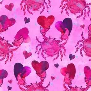valentine crab with hearts 8in