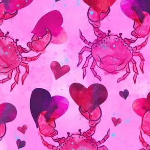 valentine crab with hearts 24in