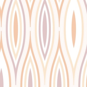 Warm elongated oval ogee abstract wallpaper scale